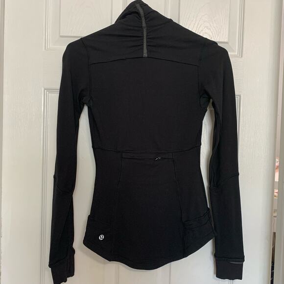 Lululemon Black Base Runner Half Zip Running Jacket Size 2 - Picture 6 of 10